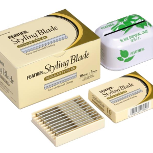 Lames FEATHER bte 50 + réceptacle