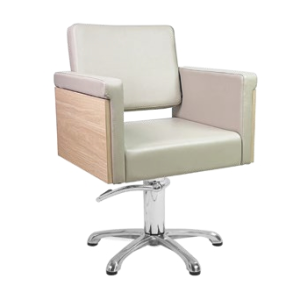 Fauteuil RUSTIK skaï beige et bois